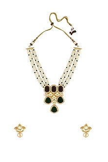 Gold Finish Zirconia Necklace Set