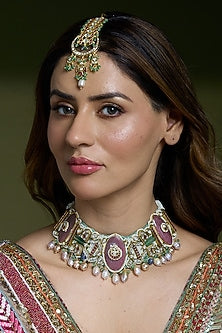 Yellow Gold Finish Brass Maangtikka