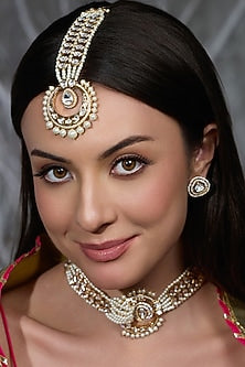 Yellow Gold Finish Brass Maangtikka