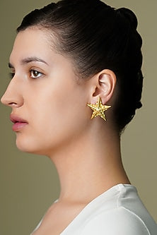 Yellow Gold Finish Nova Stud Earrings