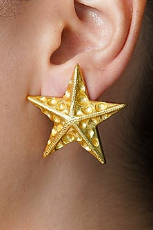 Yellow Gold Finish Nova Stud Earrings