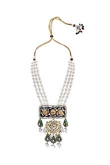 Gold Finish Handcrafted Meenakari Necklace