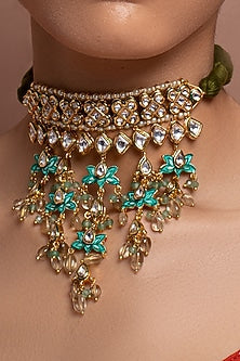 Gold Finish Meenakari Necklace
