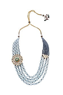 Gold Finish Kundan Polki Long Necklace
