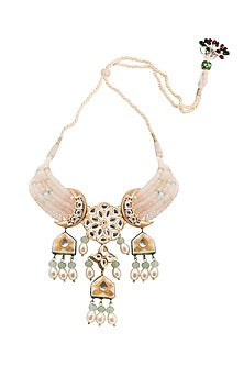 Gold Finish Kundan Polki Choker Necklace