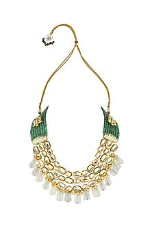 Gold Finish Kundan Polki Necklace