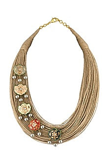 Micro Gold Finish Handmade Necklace With Shell Pearls