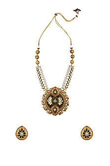 Gold Finish Beaded Necklace Set