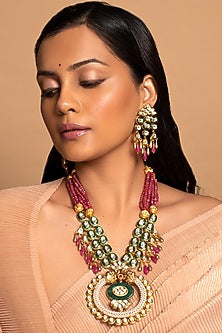 Gold Finish Pearl Handmade Necklace Set
