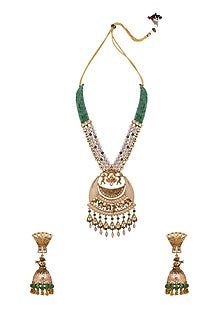 Gold Finish Pearl Handcrafted Necklace Set