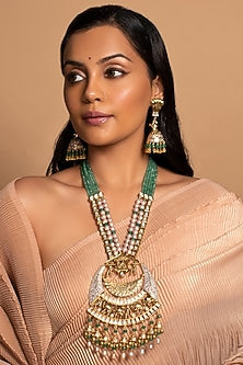 Gold Finish Pearl Handcrafted Necklace Set
