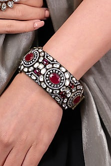 Yellow Gold Finish Ruby Red Stone Ring