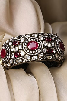 Yellow Gold Finish Ruby Red Stone Ring