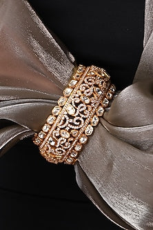 Yellow Gold Finish Stone Kada