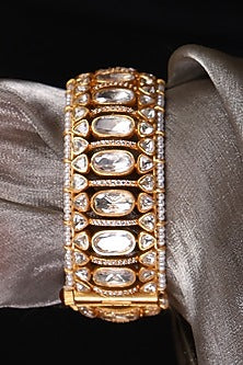 Yellow Gold Finish Stone Moonlit Kada