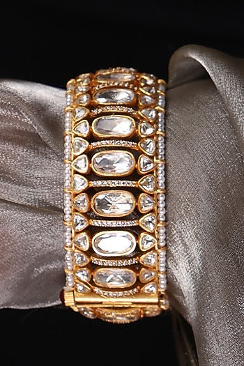 Yellow Gold Finish Stone Moonlit Kada