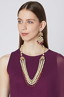 Gold Micro Plated Necklace With Pearls