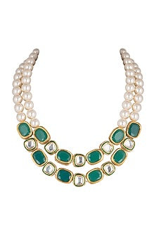 Gold Micro Plated Green Onyx Necklace
