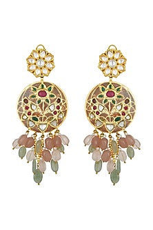 Gold Finish Meenakari Earrings