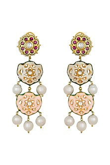Gold Finish Baroque Pearl Earrings