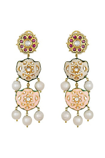 Gold Finish Baroque Pearl Earrings