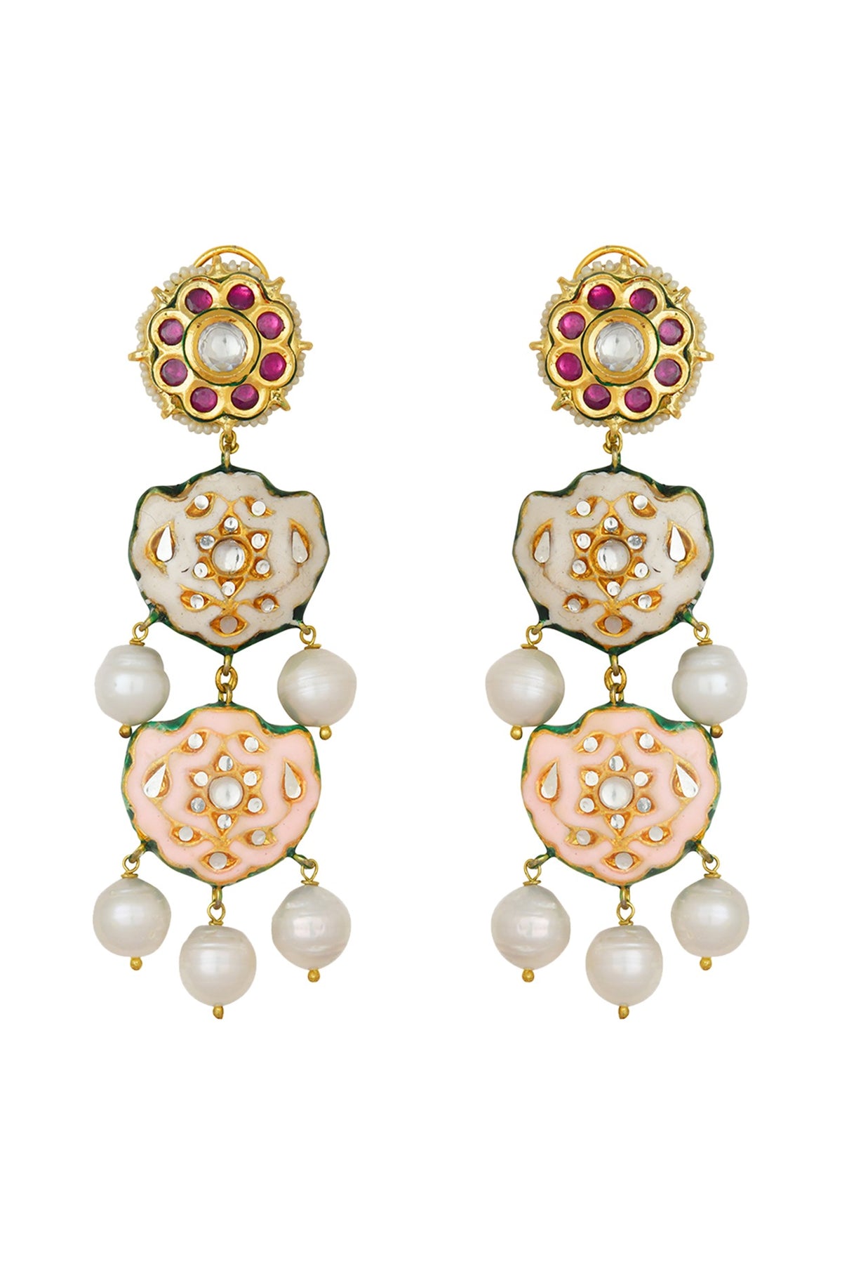 Gold Finish Baroque Pearl Earrings