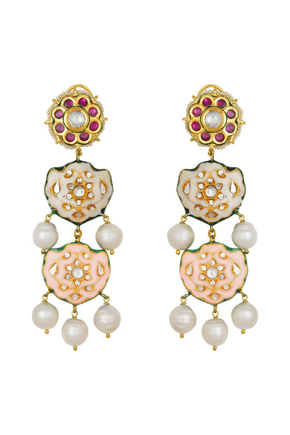 Gold Finish Baroque Pearl Earrings