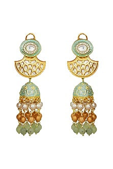 Gold Finish Enamelled Earrings