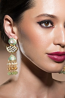 Gold Finish Enamelled Earrings