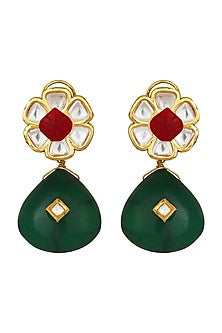 Gold Finish Onyx Earrings