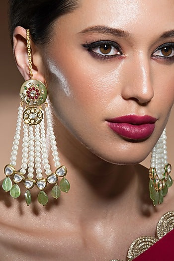 Gold Finish Fluoride Earrings