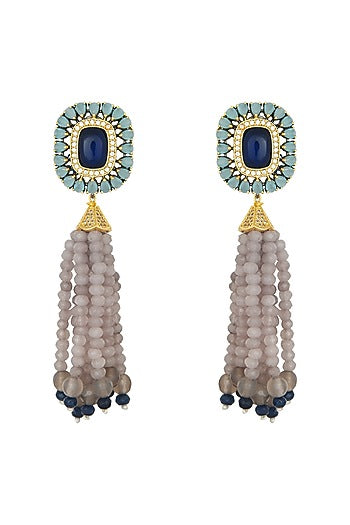 Gold Finish Swarovski Earrings