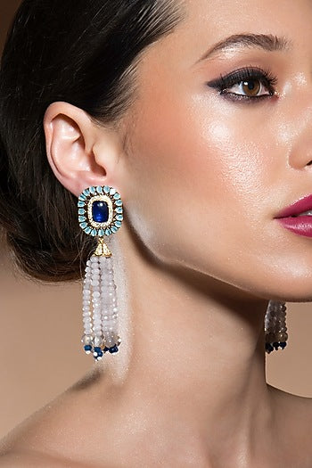 Gold Finish Swarovski Earrings