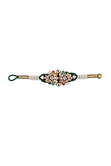 Gold Finish Bracelet With Multi-Colored Stones
