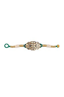 Gold Finish Bracelet With Kundan Polki