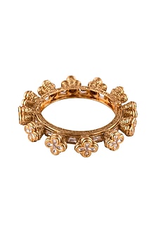 Gold Finish Semi Precious Stone Bangle