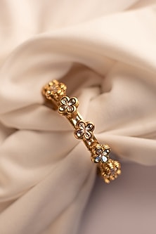 Gold Finish Semi Precious Stone Bangle