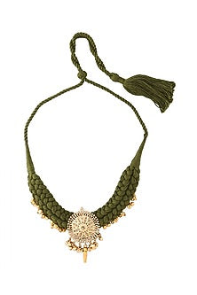 Gold Finish Handcrafted Temple Choker Necklace