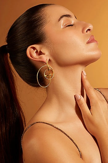 Gold Finish Stud Earrings