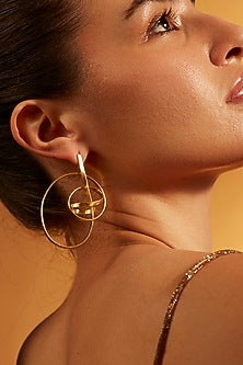 Gold Finish Stud Earrings