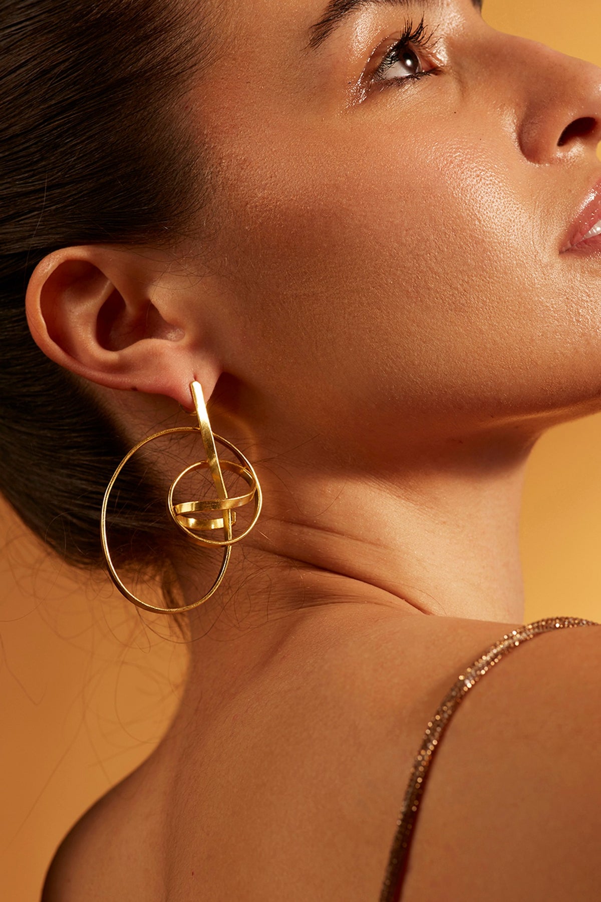 Gold Finish Stud Earrings