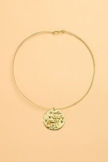 Gold Finish Sagittarius Celestial Torque Necklace