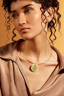 Gold Finish Scorpio Celestial Torque Necklace