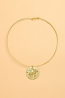Gold Finish Aries Celestial Torque Necklace