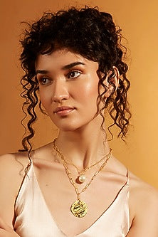Gold Finish Pisces Celestial Layered Necklace