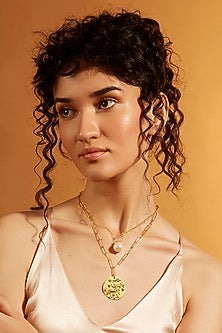 Gold Finish Sagittarius Celestial Layered Necklace