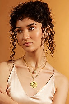 Gold Finish Scorpio Celestial Layered Necklace