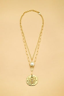 Gold Finish Scorpio Celestial Layered Necklace