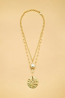 Gold Finish Virgo Celestial Layered Necklace
