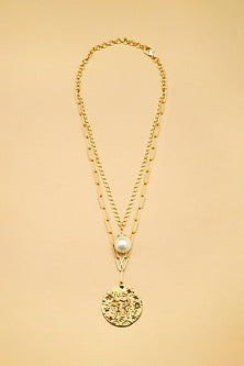 Gold Finish Gemini Celestial Layered Necklace